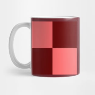 Cinnamon Red and Pink Checkerboard Pattern Mug